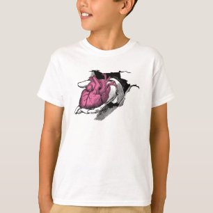 Vintage Hjärtat genom sprickor T Shirt