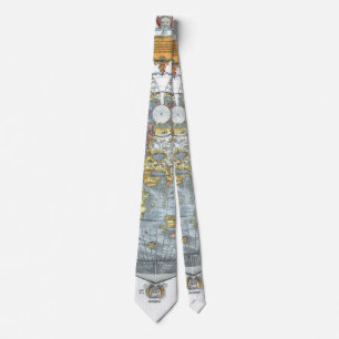 Vintage hjärtformat antik världskarta Peter Apian Slips