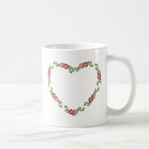 Vintage Hjärtsformad utandning av blommor till Mam Kaffemugg