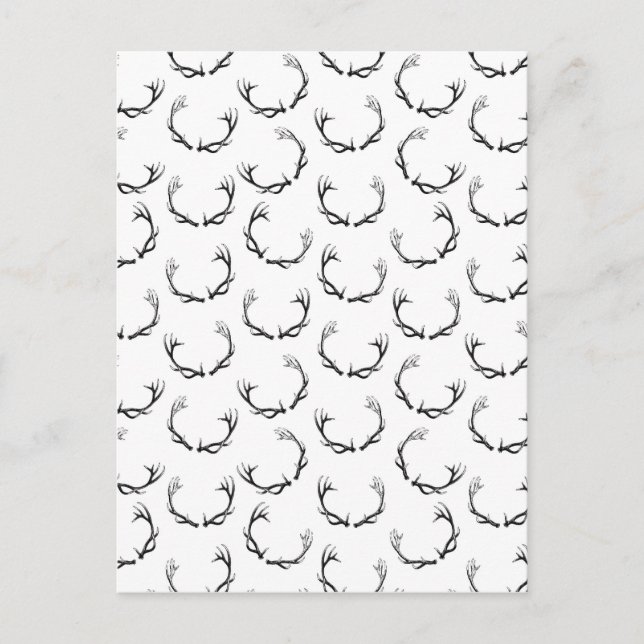 Vintage Hjort Antlers Vykort (Framsida)