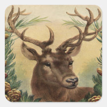 Vintage Hjort Buck Stag Nature Rustic jul