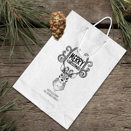 Vintage Hjort, God jul, Familjestort Stämpel