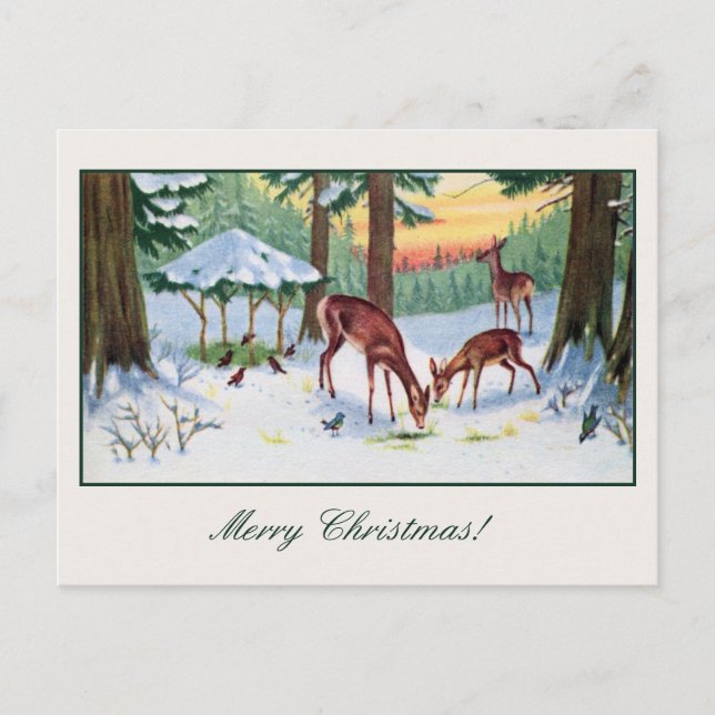 Vintage-hjort Helg Vykort (Framsida)