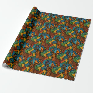 Vintage hjort Tiffany-stil glaskonst design Presentpapper
