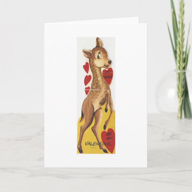 Vintage Hjort Valentine Helgkort (Framsida)