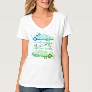 Vintage-hjul, tidrapport - Retrobil och motor T Shirt