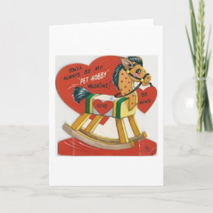 Vintage Hobby Horse Valentine Helgkort