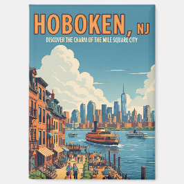 Vintage Hoboken New jersey Travel Magnet