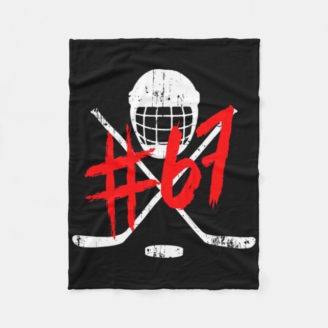 Vintage Hockey 67 Tröjnummer  Fleecefilt (Framsidan)