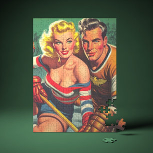 Vintage Hockey Girl Pussel