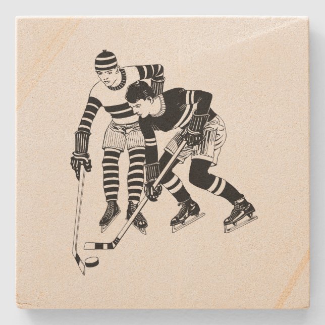 Vintage Hockey Players Stenunderlägg (Framsidan)