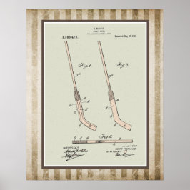 Vintage Hockey Stick Patent Poster