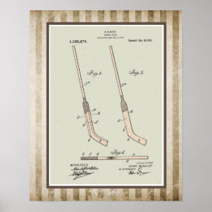 Vintage Hockey Stick Patent Poster