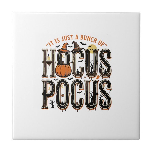 Vintage Hocus Pocus Halloween-pumpa Tröja Design Kakelplatta (Framsidan)