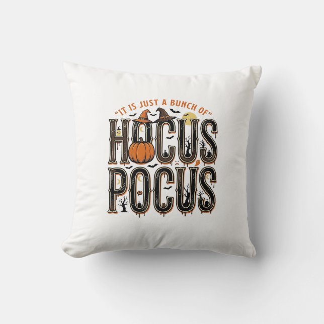 Vintage Hocus Pocus Halloween Pumpa Tröja Design Kudde (Framsida)