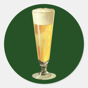 Vintage Hög Frostig Draft Öl, Alkoholhaltig Dryck Runt Klistermärke