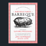Vintage Hog Picnic Stil | Birthday Barbecue Inbjudningar<br><div class="desc">Fira din Speciella dag med de här vintage stil-barbecue-inbjudningarna. Den har en skiss av en hog i vintage stil som omges av dina unika händelsedetaljer i den gamla vintagen stil. Grått kant gräns och den motsatta sidan kompletterar ett kolsvart färg. Inbjudningarna kan enkelt justeras så att de passar alla typer...</div>