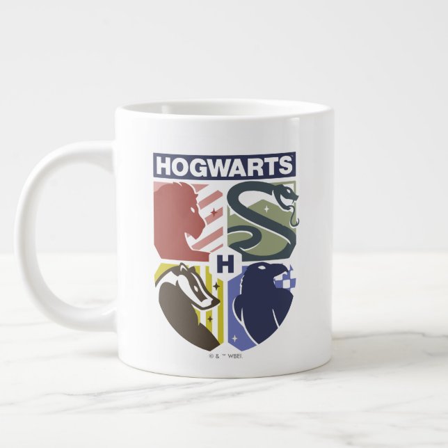 Vintage HOGWARTS™ Präglad vapenklöver Jumbo Mugg (Vänster)