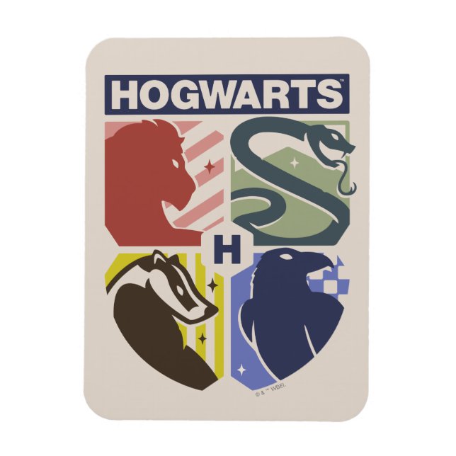 Vintage HOGWARTS™ Präglad vapenklöver Magnet (Vertikal)