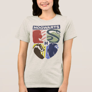 Vintage HOGWARTS™ Präglad vapenklöver T Shirt