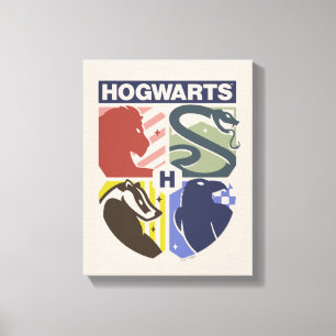 Vintage HOGWARTS™ Präglad vapenmärke Canvastryck