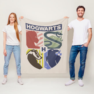 Vintage HOGWARTS™ Präglad vapenmärke Fleecefilt