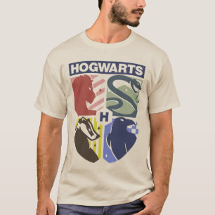 Vintage HOGWARTS™ Präglad Vapenmärke T Shirt