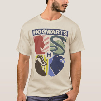Vintage HOGWARTS™ Präglad Vapenmärke T Shirt