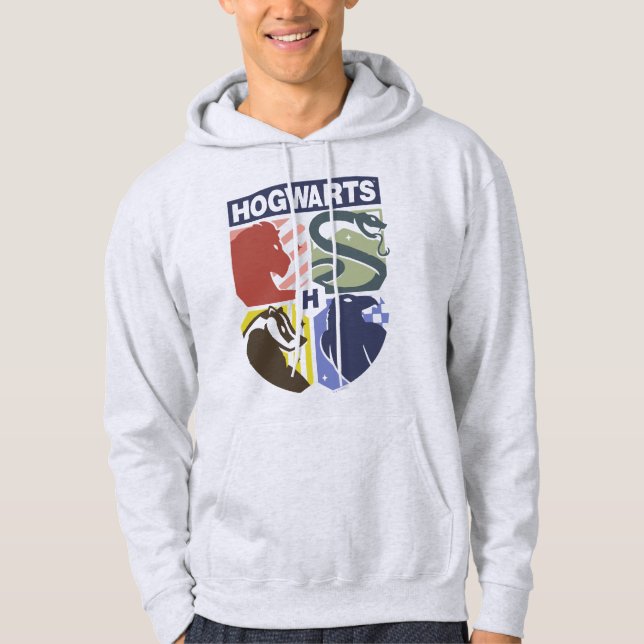 Vintage HOGWARTS™ Stamped Crest Hoodie (Framsida)