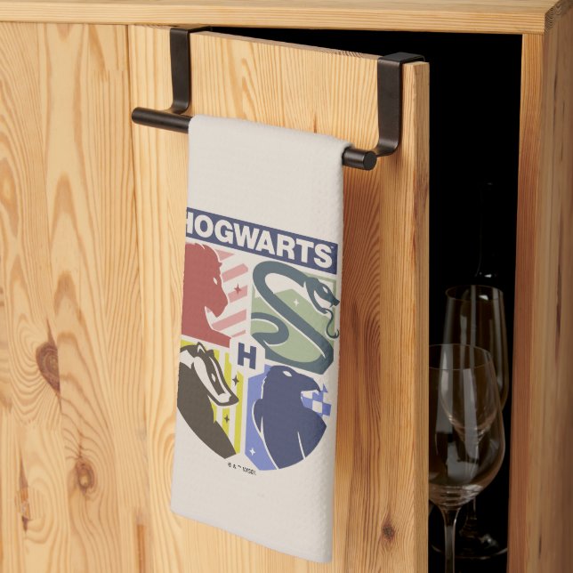 Vintage HOGWARTS™ Stamped Crest Kökshandduk (Thirds Fold)