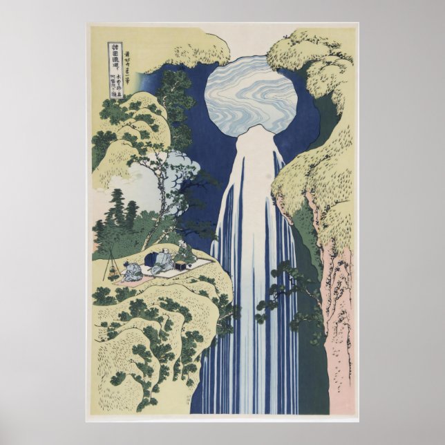 Vintage Hokusai Amida vattenfallstryck konst Poster (Framsidan)