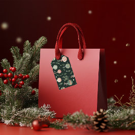 Vintage Holiday Charm: Festive Baubles Presentetikett
