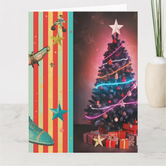 Vintage Holiday Collage Design Kort
