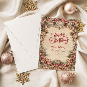 Vintage Holiday Garland Jul Julkort