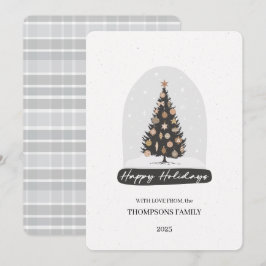 Vintage Holiday Tree Holiday Card Julkort