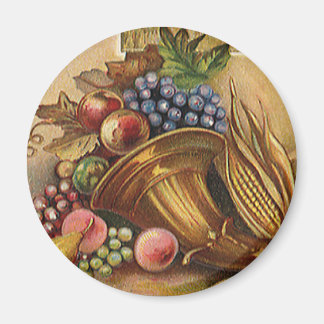 Vintage Holidys, Thanksgiving, skörd och pilgrim Magnet