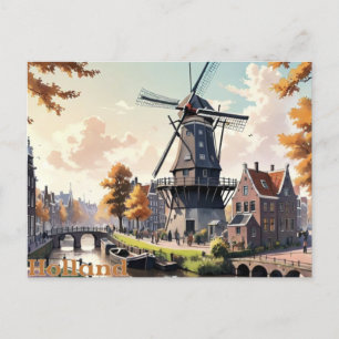 Vintage Holland Kvarn Vykort