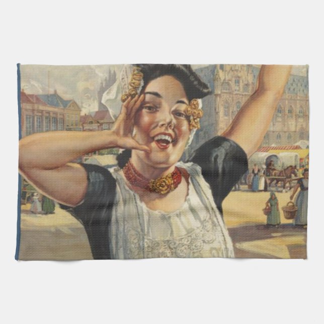 Vintage Holland Luft Travel Kökshandduk (Horisontell)