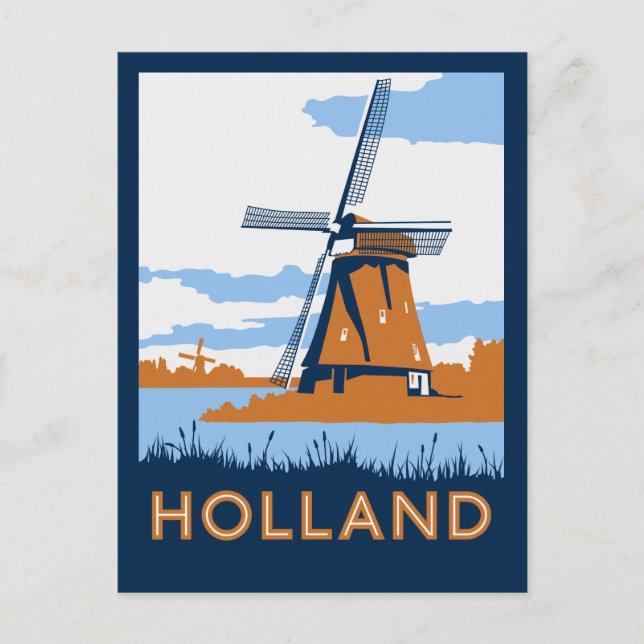 Vintage Holland Poster Vykort (Framsida)