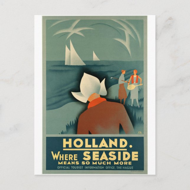 Vintage - Holland Travel Poster Vykort (Framsida)