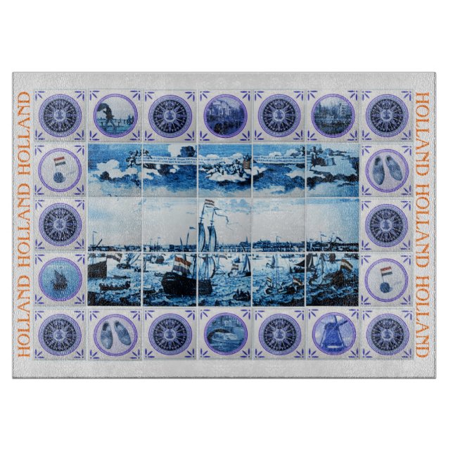 Vintage holländska Delft blåa Delftware belägger (Framsidan)