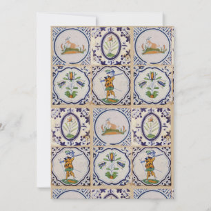 Vintage holländska Delft-keramikplattor 1600-talet