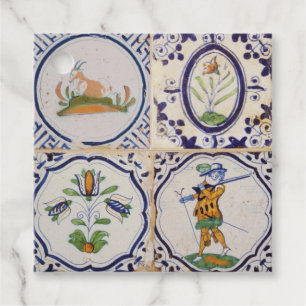 Vintage holländska Delft-keramikplattor 1600-talet Gåvor Etiketter