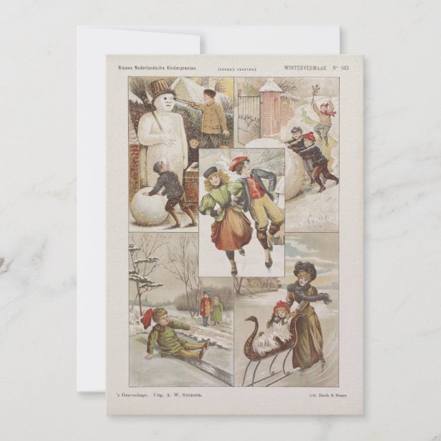 Vintage holländskt julkort (Framsida)
