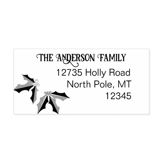 Vintage Holly Adress Stämpel (Tryck)