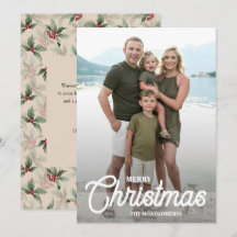 Vintage Holly Berries God jul Photo