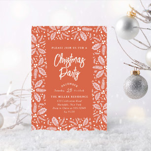 Vintage Holly Berry jul Party Red Inbjudningar