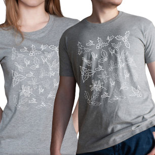 Vintage Holly Berry Outline Jul T Shirt