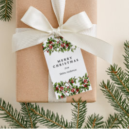 Vintage Holly-Helgdag Gift-Märkre Presentetikett
