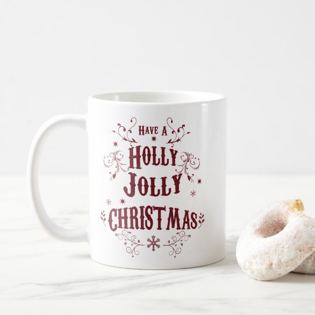 Vintage Holly Jolly Christmas Kaffemugg (Med munk)